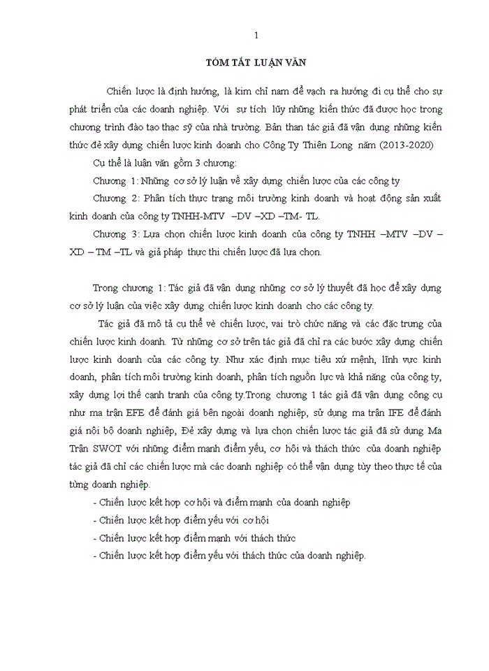image for page Xây dựng chiến lược kinh doanh công ty tnhh một thành viên dịch vụ xây dựng thương mại thiên long 2013 – 2020