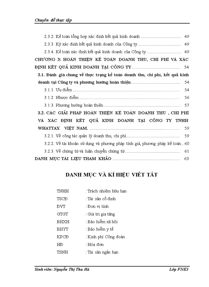 Hoàn thiện kế toán doanh thu, chi phí và xác định kết quả kinh doanh tại công ty tnhh whattax việt nam