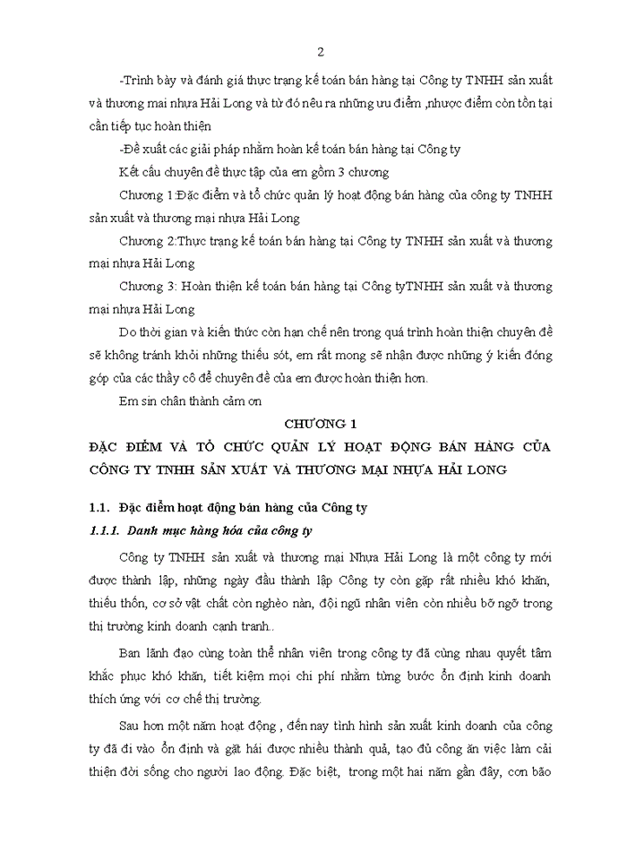 image for page Kế toán bán hàng tại Công ty TNHH sản xuất và thương mại Nhựa Hải Long
