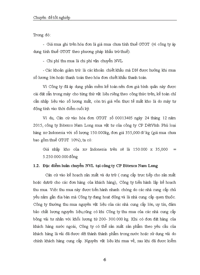 image for page Thực trạng về công tác kế toán nguyên vật liệu- công cụ dụng cụ tại Công ty CP Bitexco Nam Long.