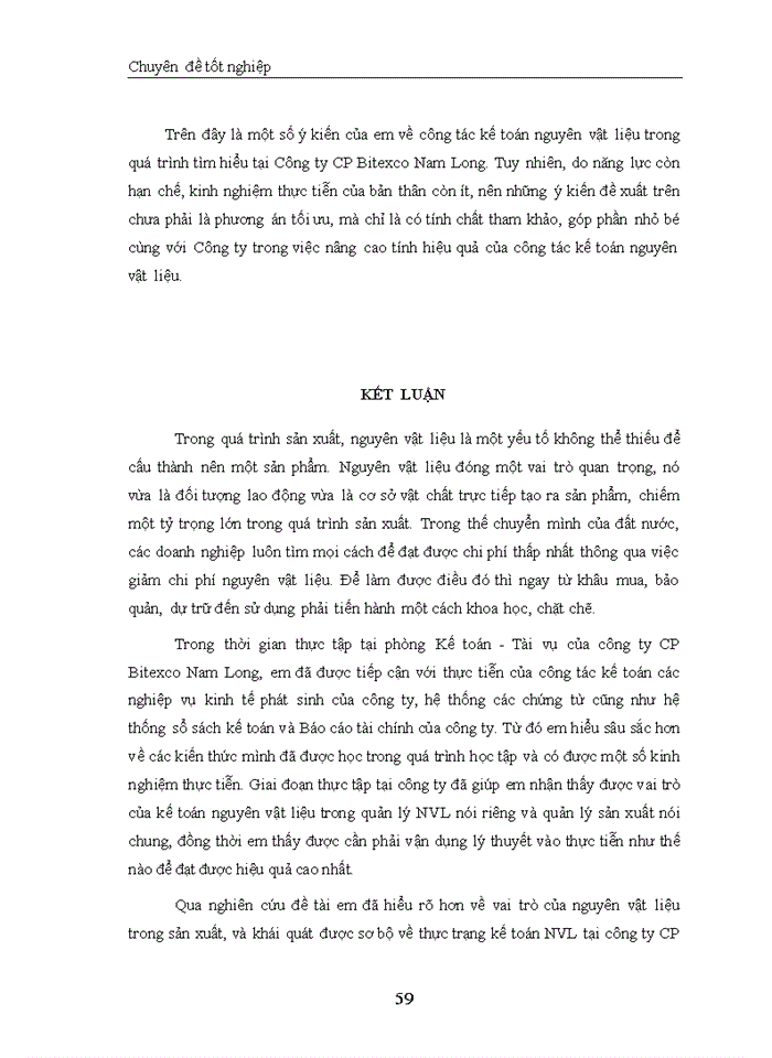 image for page Thực trạng về công tác kế toán nguyên vật liệu- công cụ dụng cụ tại Công ty CP Bitexco Nam Long.