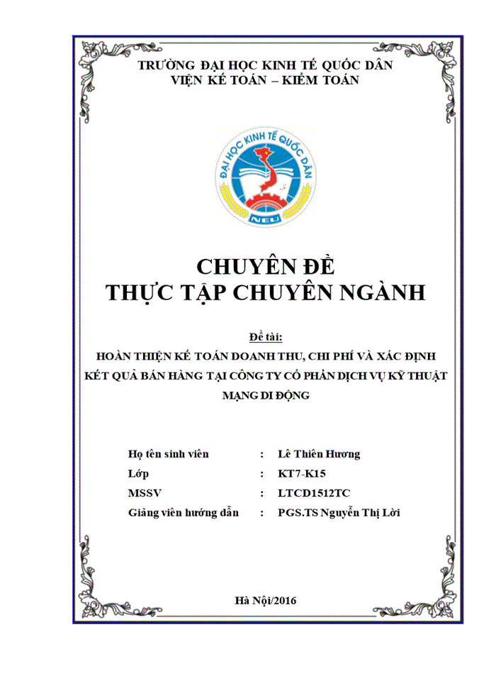 image for page Hoàn thiện kế toán doanh thu, chi phí và xác định kết quả bán hàng tại công ty cổ phần dịch vụ kỹ thuật mạng di động