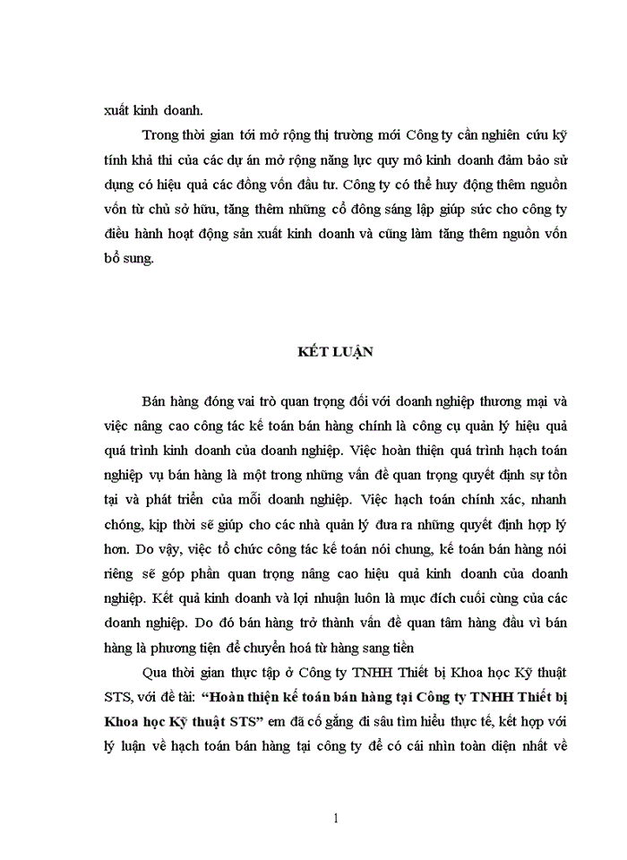 image for page Hoàn thiện kế toán bán hàng tại công ty tnhh thiết bị khoa học kỹ thuật sts