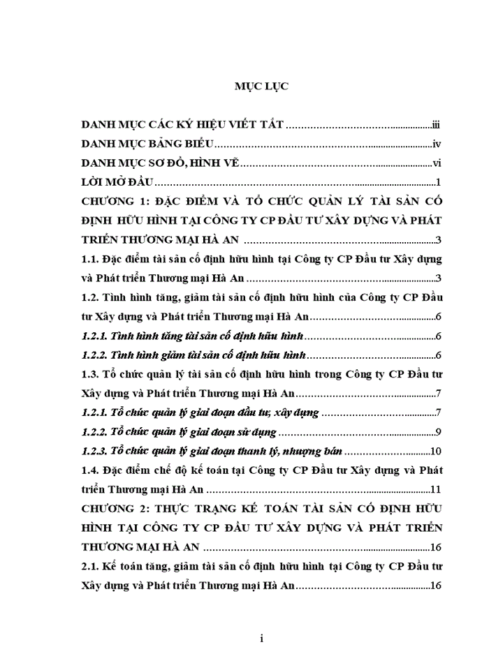 Hoàn thiện kế toán tài sản cố định hữu hình tại công ty cp đầu tư xây dựng và phát triển thương mại hà an
