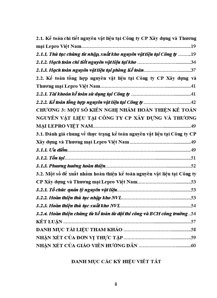 Hoàn thiện kế toán nguyên vật liệu tại công ty cp xây dựng và thương mại lepro việt nam