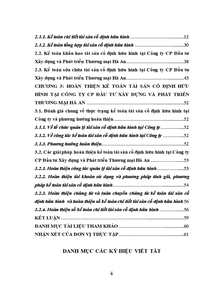 Hoàn thiện kế toán tài sản cố định hữu hình tại công ty cp đầu tư xây dựng và phát triển thương mại hà an