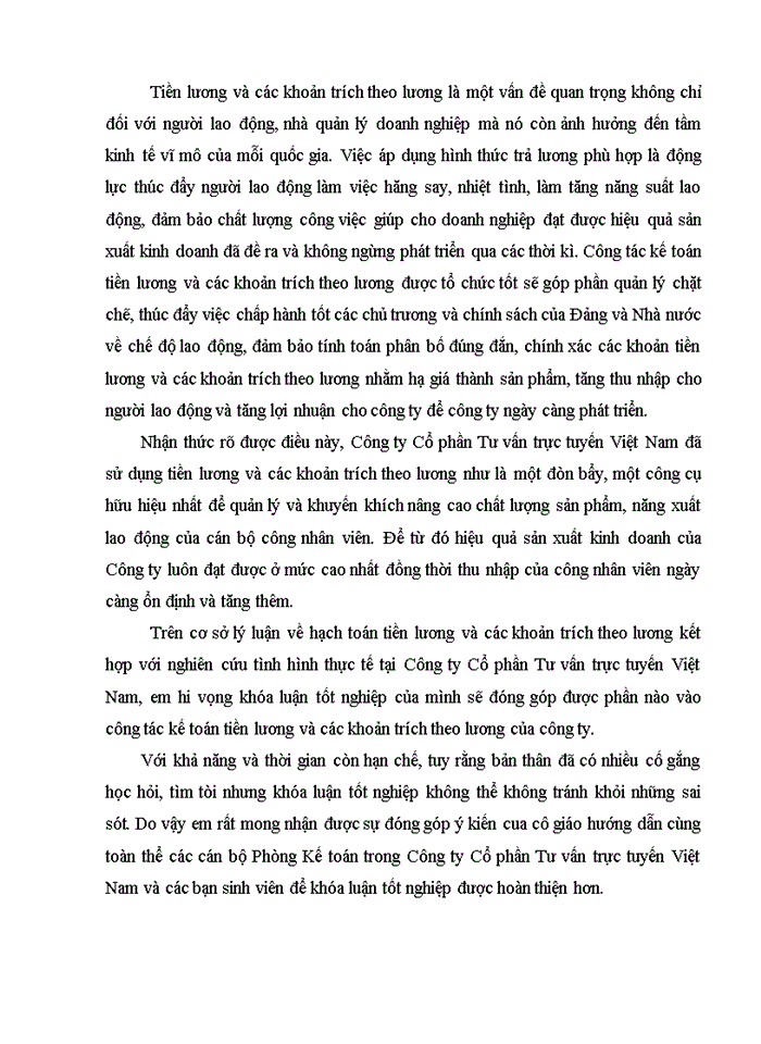 image for page Hoàn thiện kế toán tiền lương và các khoản trích theo lượng tại công ty cổ phần tư vấn trực tuyến việt nam