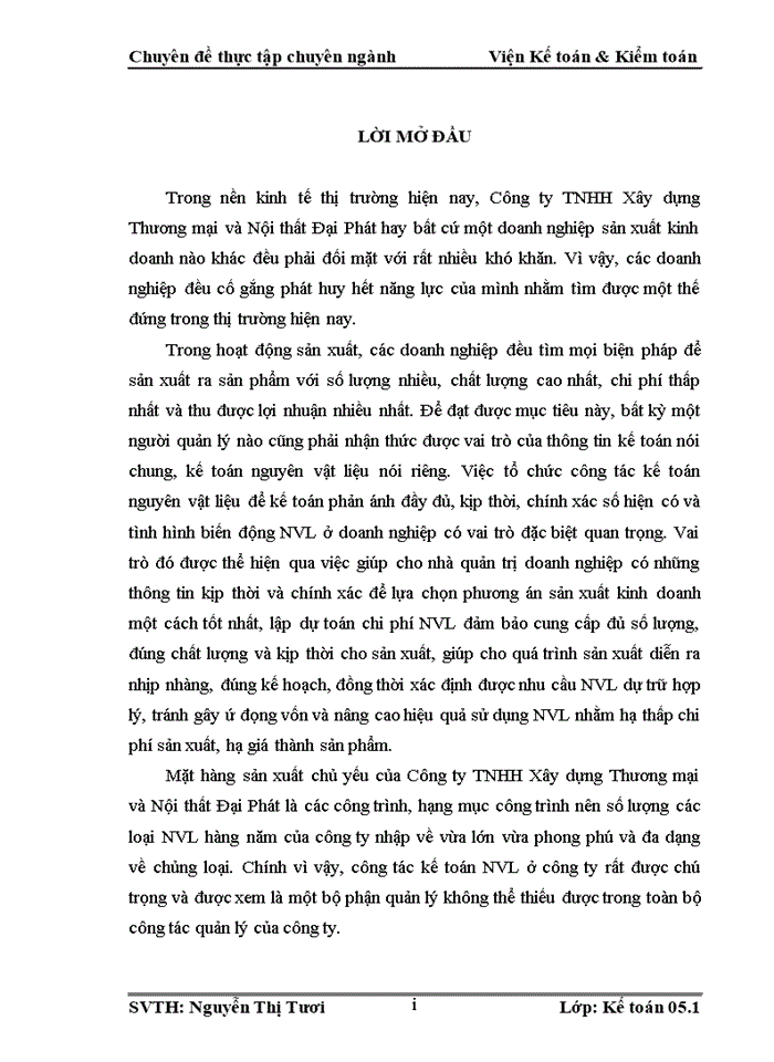 image for page Hoàn thiện kế toán nguyên vật liệu tại công ty tnhh xây dựng thương mại và nội thất đại phát
