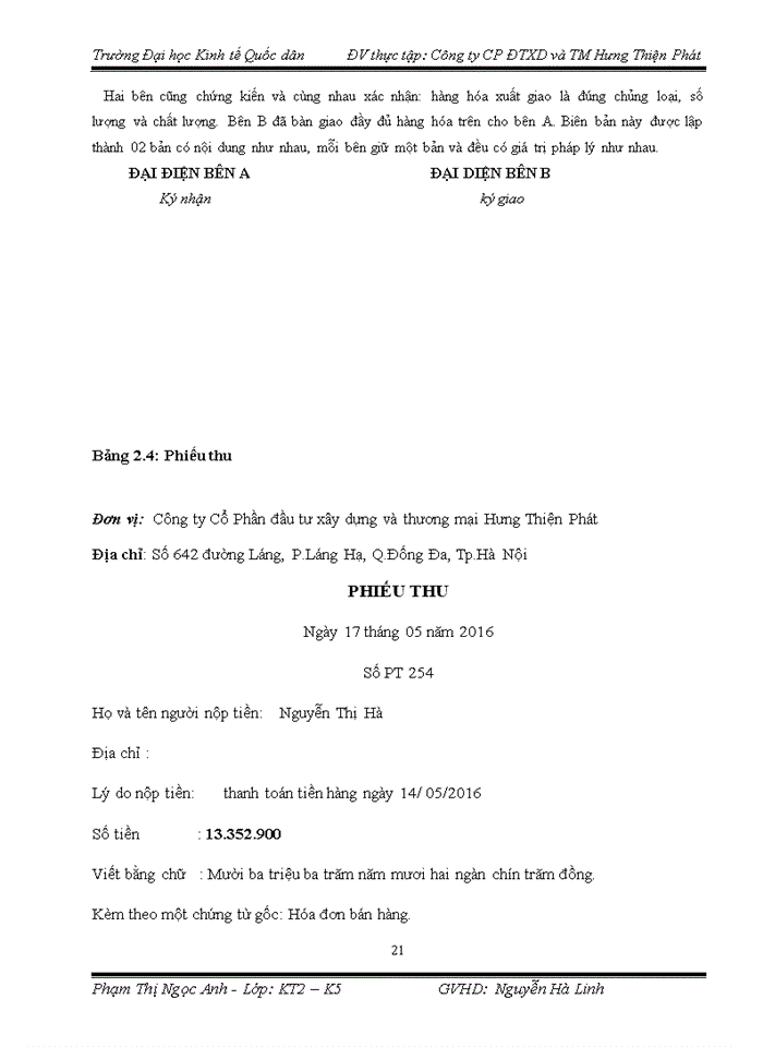 image for page Thực trạng kế toán bán hàng và xác định kết quả kinh doanh tại Công ty cổ phần đầu tư xây dựng và thương mại Hưng Thiện Phát