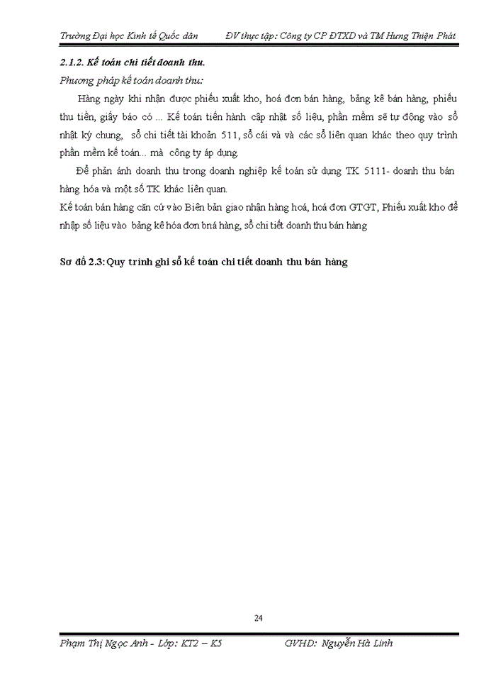 image for page Thực trạng kế toán bán hàng và xác định kết quả kinh doanh tại Công ty cổ phần đầu tư xây dựng và thương mại Hưng Thiện Phát