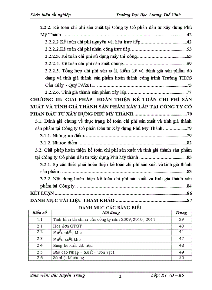 Hoàn thiện kế toán chi phí sản xuất và tính giá thành sản phẩm tại Công ty Cổ phần Đầu tư Xây dựng Phú Mỹ Thành