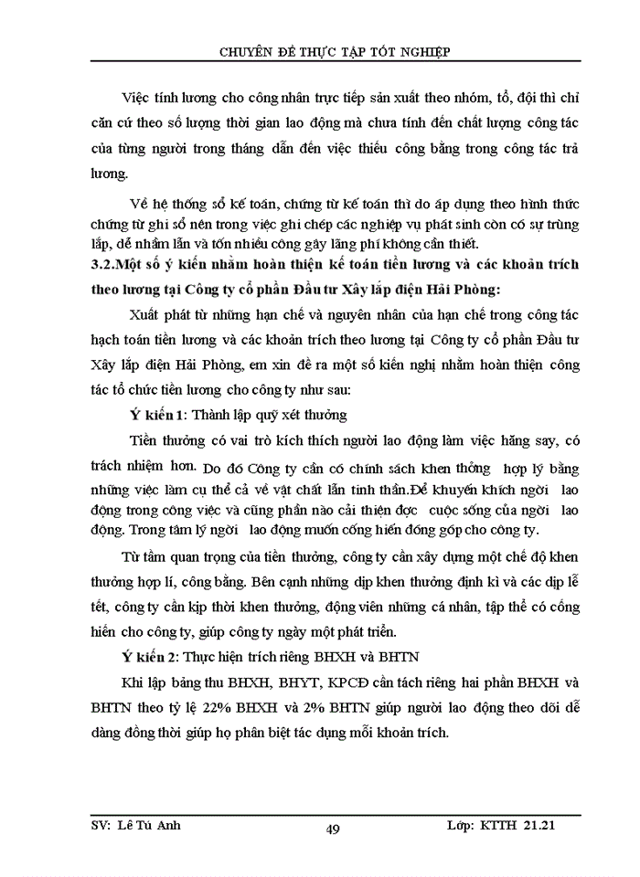 image for page Tổ chức kế toán tiền lương và các khoản trích theo lương tại Công ty cổ phần Đầu tư Xây lắp điện Hải Phòng