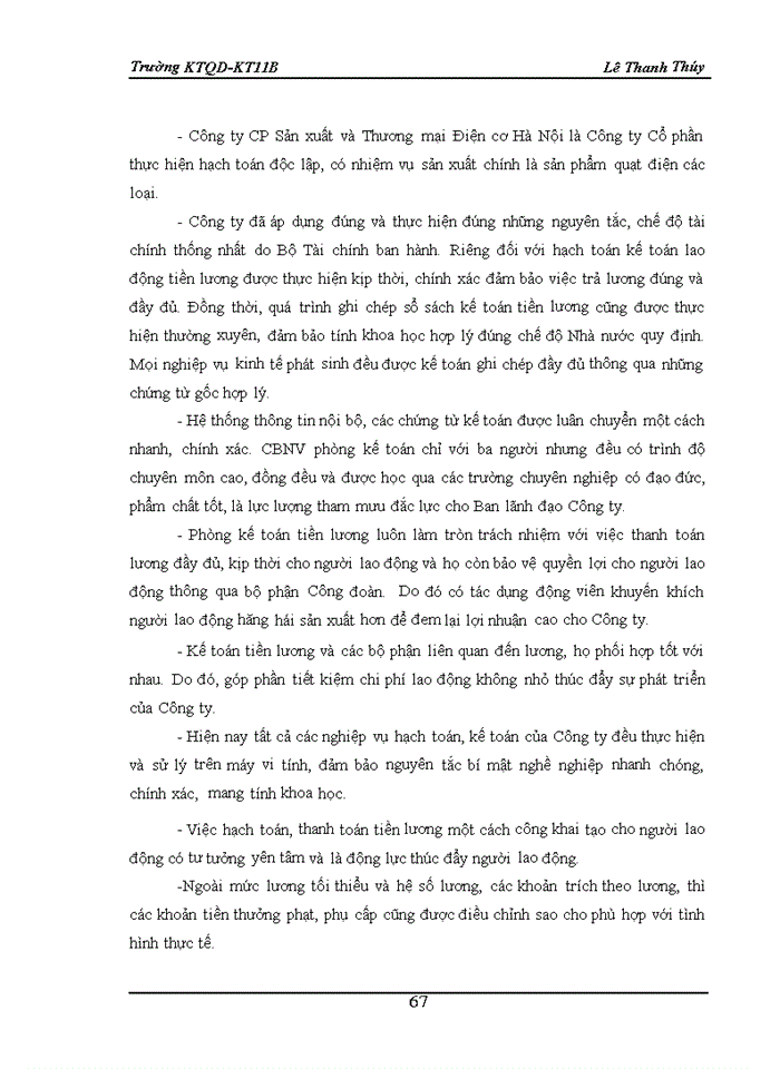 image for page Hạch toán lao động tiền lương và các khoản trích theo lương tại Công ty Cổ phần sản xuất và thương mại Điện cơ Hà Nội