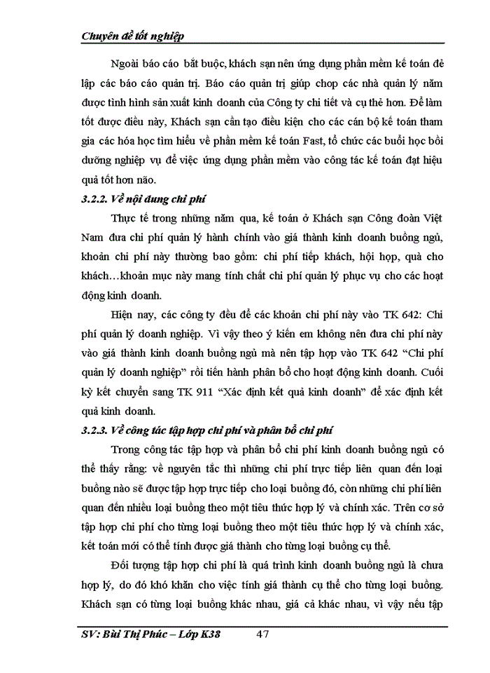 image for page Kế toán tập hợp chi phí và tính giá thành kinh doanh buồng ngủ ở khách sạn Công Đoàn Việt Nam