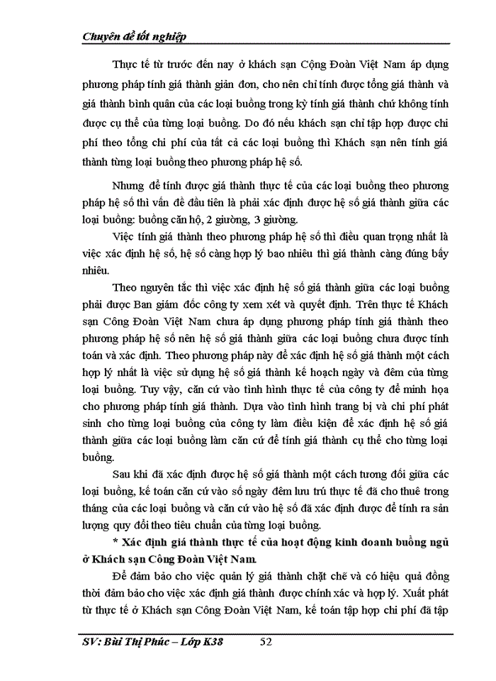 image for page Kế toán tập hợp chi phí và tính giá thành kinh doanh buồng ngủ ở khách sạn Công Đoàn Việt Nam