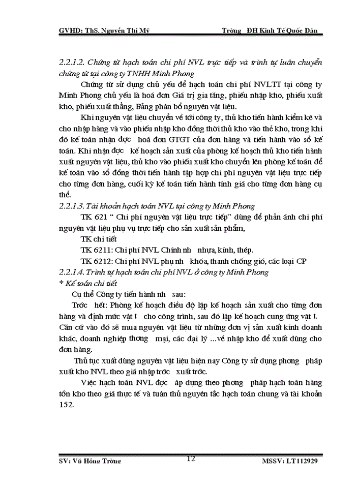 image for page Thực trạng hạch toán chi phí sản xuất và tính giá thành sản phẩm tại công ty TNHH sản xuất và dịch vụ thương mại Minh Phong