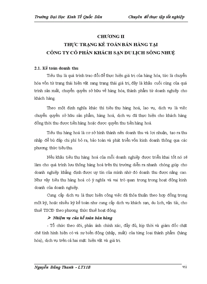 image for page Hoàn thiện kế toán bán hàng tại công ty Cổ phần khách sạn du lịch Sông Nhuệ