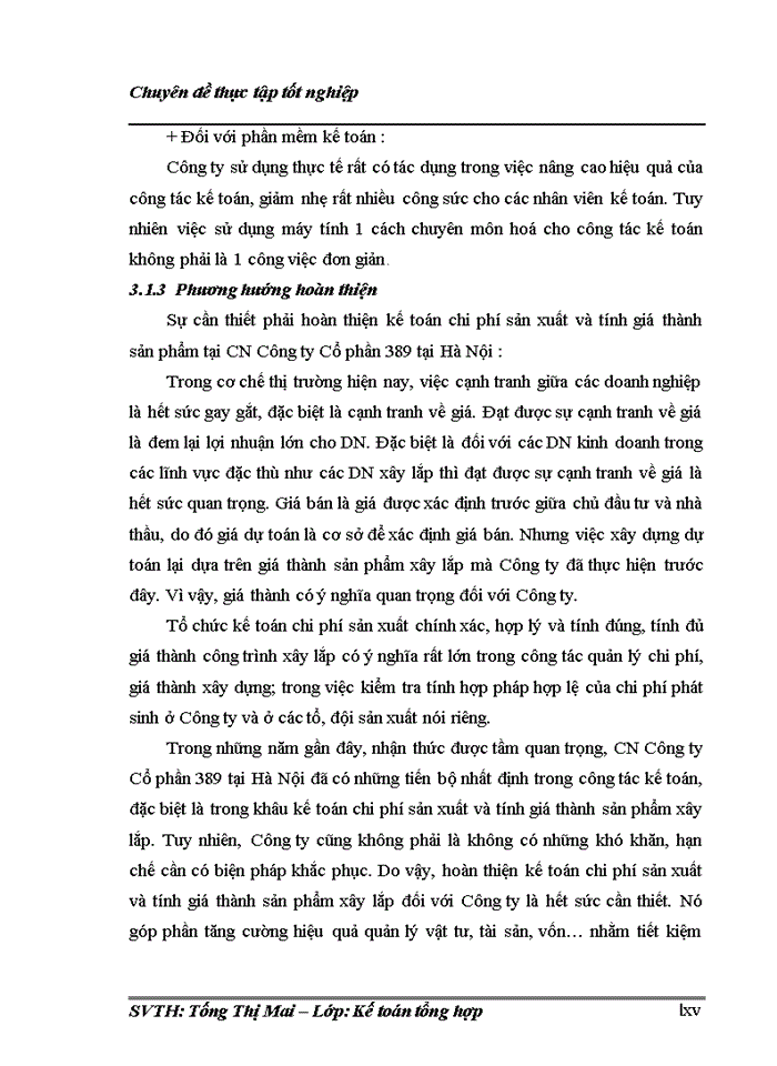 image for page Hoàn thiện kế toán chi phí sản xuất và tính giá thành sản phẩm tại Chi nhánh Công ty Cổ phần 389 tại Hà Nội