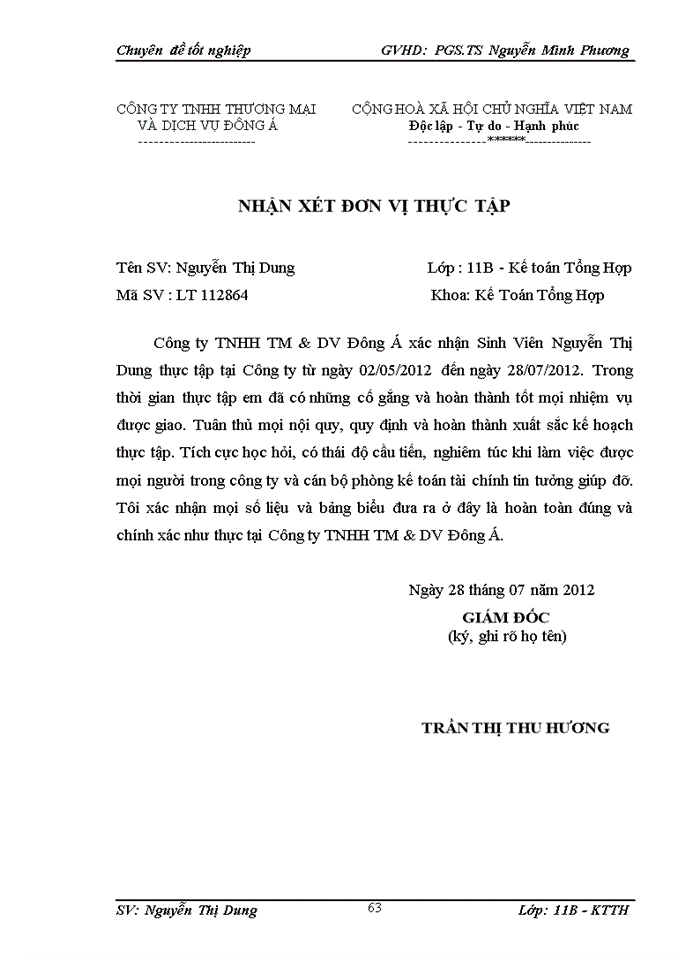 image for page Hoàn Thiện Công Tác Kế Toán Nguyên Vật Liệu Tại Công Ty TNHH Thương Mại Và Dịch Vụ Đông Á