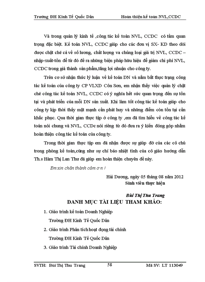 image for page Hoàn thiện kế toán nguyên vật liệu, công cụ dụng cụ tại công ty cổ phần vật liệu xây dựng Côn Sơn
