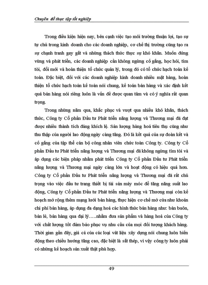 image for page Hoàn thiện kế toán bán hàng và xác định kết quả bán hàng tại Công ty Cổ phần Đầu tư Phát triển năng lượng và Thương mại