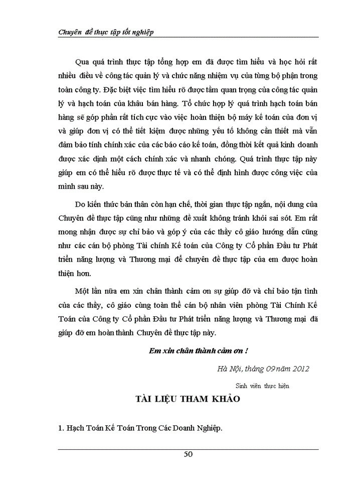image for page Hoàn thiện kế toán bán hàng và xác định kết quả bán hàng tại Công ty Cổ phần Đầu tư Phát triển năng lượng và Thương mại