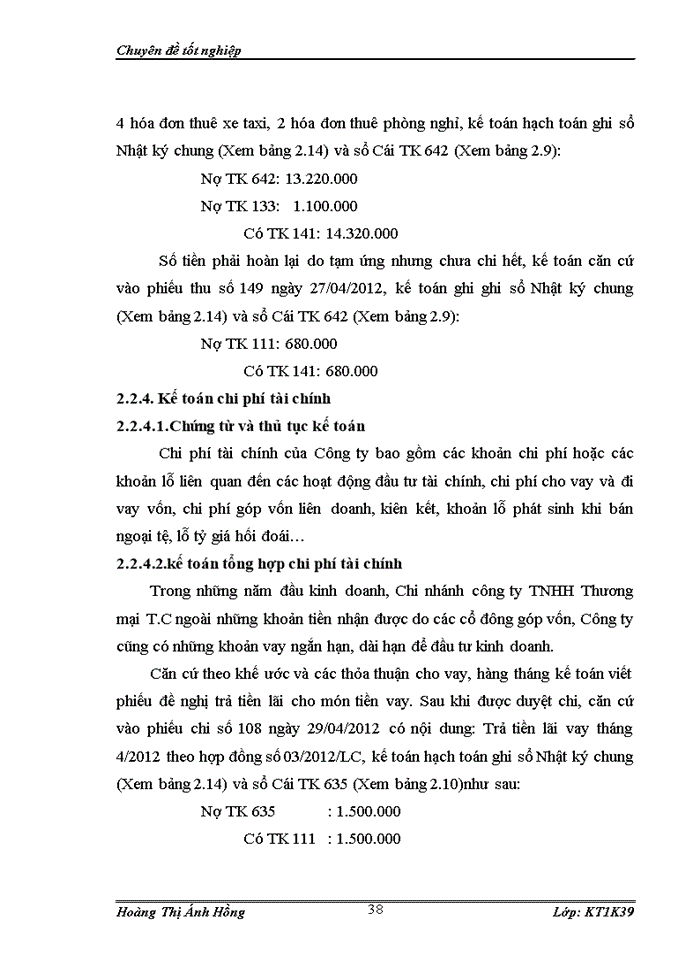 image for page Hoàn thiện kế toán doanh thu, chi phí và xác định kết quả kinh doanh tại Chi nhánh Công ty TNHH Thương mại T.C