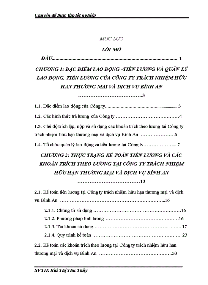 image for page Kế toán tiền lương và các khoản trích theo lương tại Công ty trách nhiệm hữu hạn thương mại và dịch vụ Bình An