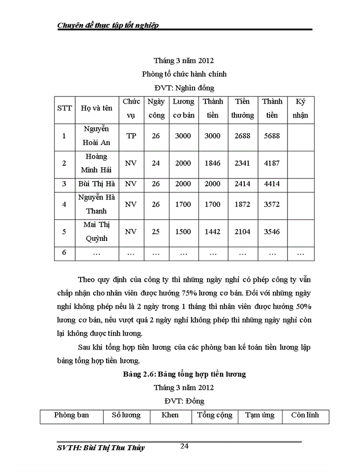 image for page Kế toán tiền lương và các khoản trích theo lương tại Công ty trách nhiệm hữu hạn thương mại và dịch vụ Bình An