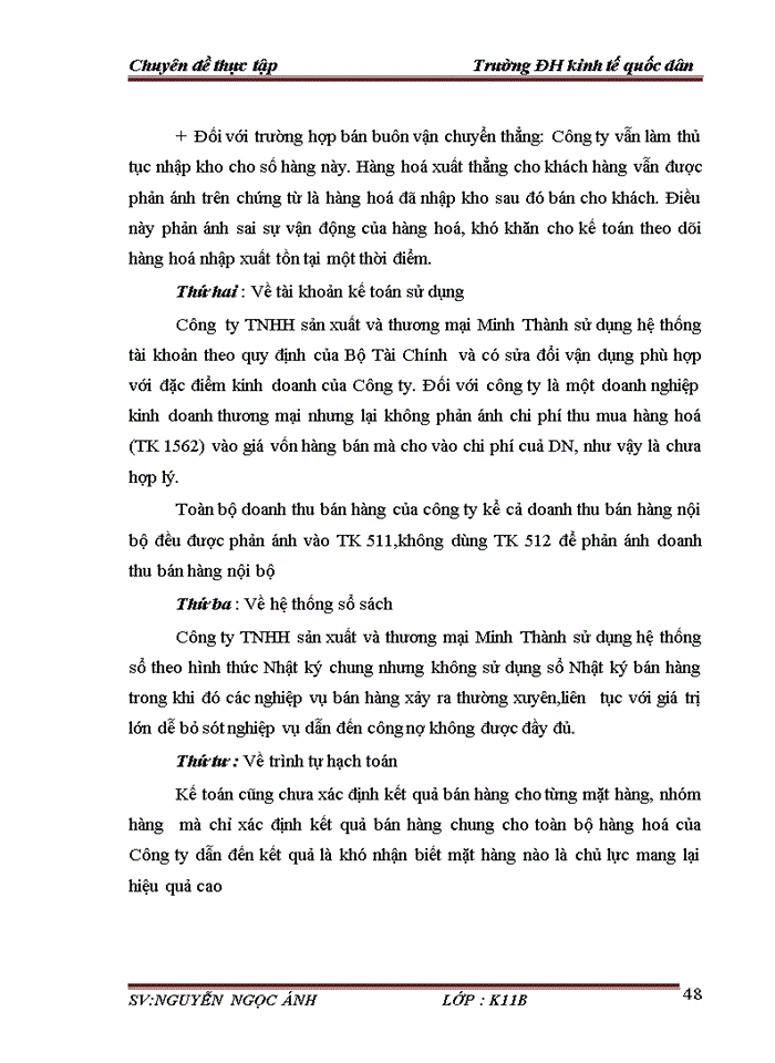 image for page Tổ chức công tác kế toán bán hàng và xác định kết quả bán hàng tại Công ty TNHH sản xuất và thương mại Minh Thành