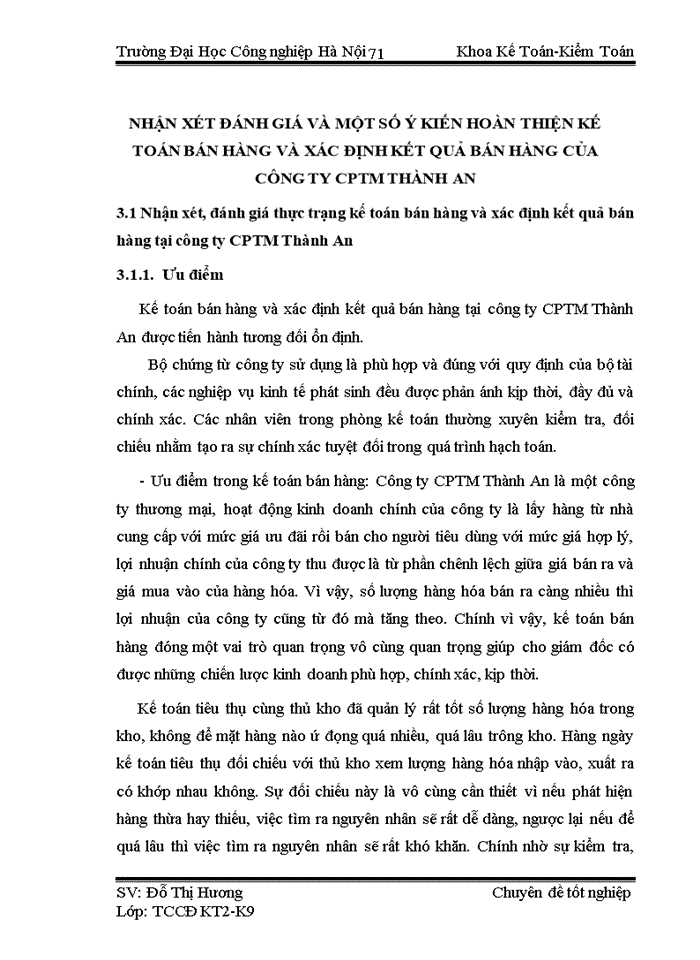image for page Hoàn thiện kế toán bán hàng và xác định kết quả kinh doanh tại Công ty CP TM Thành An
