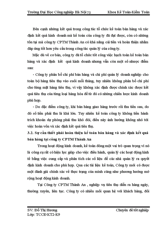 image for page Hoàn thiện kế toán bán hàng và xác định kết quả kinh doanh tại Công ty CP TM Thành An