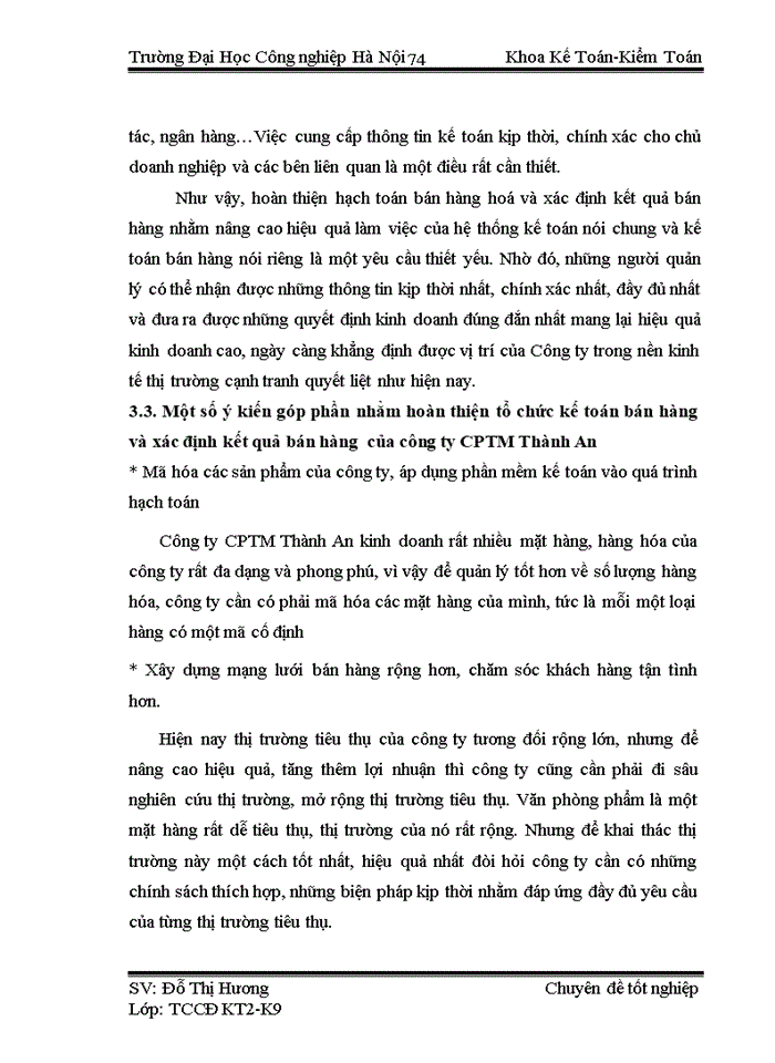 image for page Hoàn thiện kế toán bán hàng và xác định kết quả kinh doanh tại Công ty CP TM Thành An