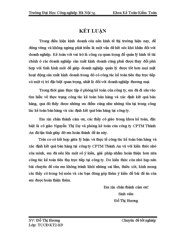 image for page Hoàn thiện kế toán bán hàng và xác định kết quả kinh doanh tại Công ty CP TM Thành An