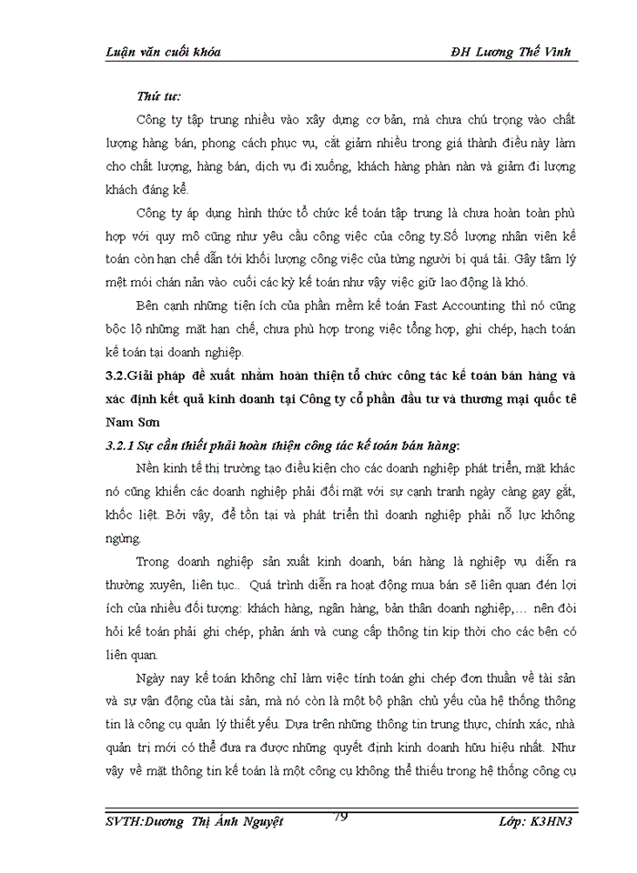 image for page Kế toán bán hàng và xác định kết quả kinh doanh tại Công ty cổ phần đầu tư và thương mại quốc tế Nam Sơn