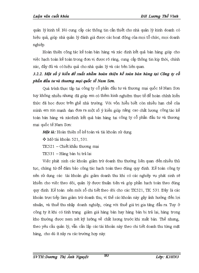 image for page Kế toán bán hàng và xác định kết quả kinh doanh tại Công ty cổ phần đầu tư và thương mại quốc tế Nam Sơn