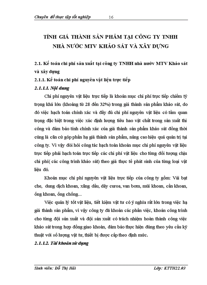image for page Hoàn thiện Kế toán chi phí sản xuất và tính giá thành sản phẩm tại Công ty TNHH nhà nước MTV Khảo sát và Xây dựng