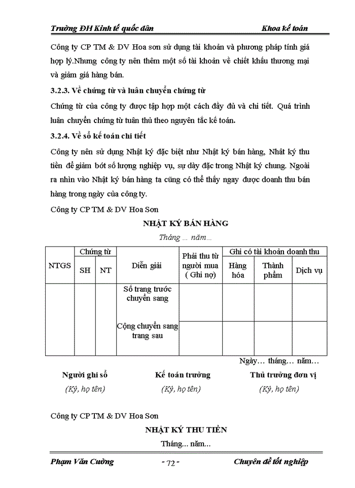 image for page Hoàn thiện kế toán bán hàng và xác định kết quả bán hàng tại Công ty Cổ Phần Thương Mại và Dịch Vụ Hoa Sơn