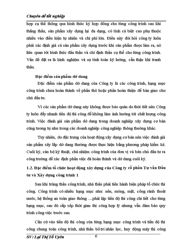 image for page Hoàn thiện kế toán chi phí sản xuất và tính giá thành sản phẩm xây lắp tại Công ty cổ phần Tư vấn Đầu tư và Xây dựng công trình 1