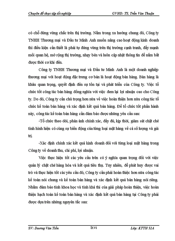 image for page Hoàn thiện kế toán bán hàng và xác định kết quả bán hàng tại Công ty TNHH Thương mại và Đầu tư Minh Anh