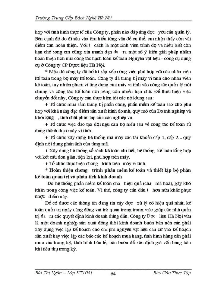 image for page Hạch toán nguyên vật liệu - công cụ, dụng cụ tại công ty Cổ phần dược liệu Hà Nội