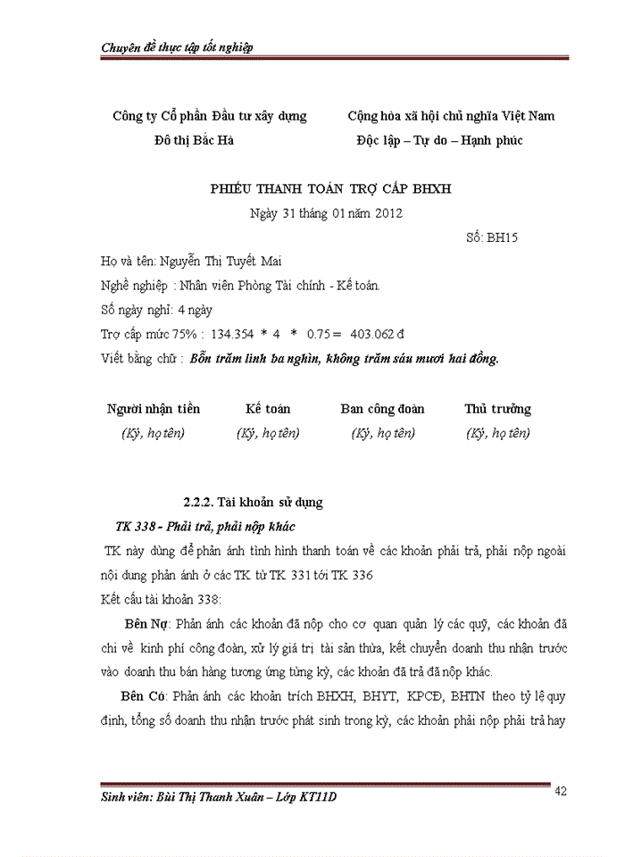 image for page Hoàn thiện kế toán tiền lương và các khoản trích theo lương tại công ty Cổ phần đầu tư xây dựng đô thị Bắc Hà