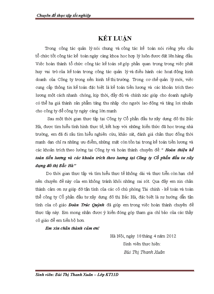 image for page Hoàn thiện kế toán tiền lương và các khoản trích theo lương tại công ty Cổ phần đầu tư xây dựng đô thị Bắc Hà