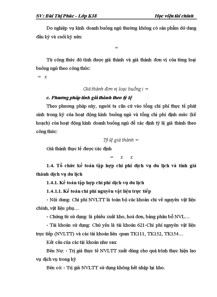 image for page Kế toán tập hợp chi phí và tính giá thành kinh doanh buồng ngủ ở khách sạn Công Đoàn Việt Nam