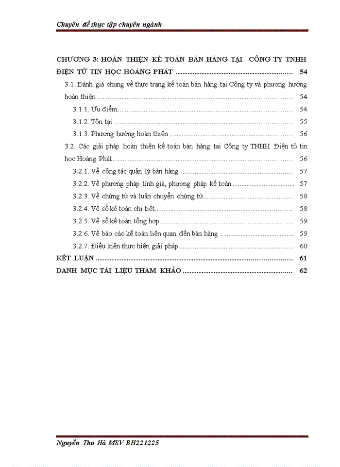 Hoàn thiện công tác kế toán bán hàng tại công ty TNHH  Điện tử tin học Hoàng Phát