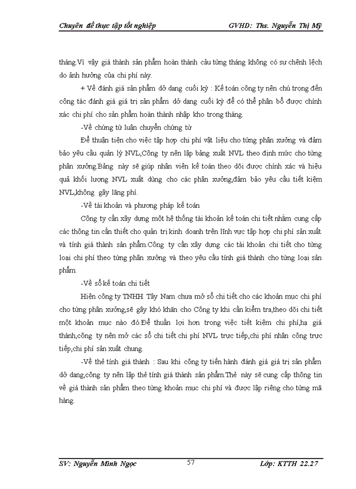 image for page Hoàn thiện công tác kế toán  chi phí sản xuất và tính giá thành sản phẩm tại Công ty TNHH Tây Nam