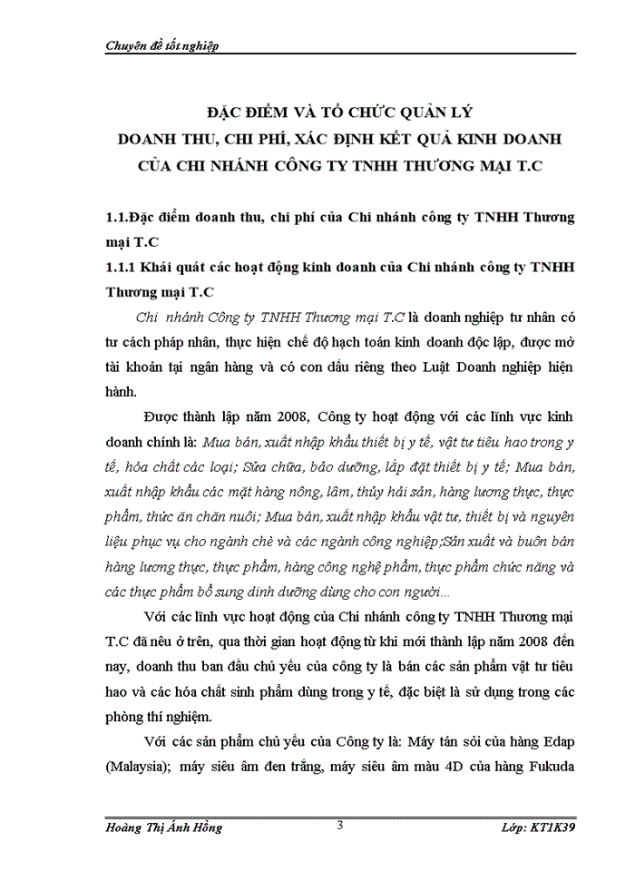 image for page Hoàn thiện kế toán doanh thu, chi phí và xác định kết quả kinh doanh tại Chi nhánh Công ty TNHH Thương mại T.C