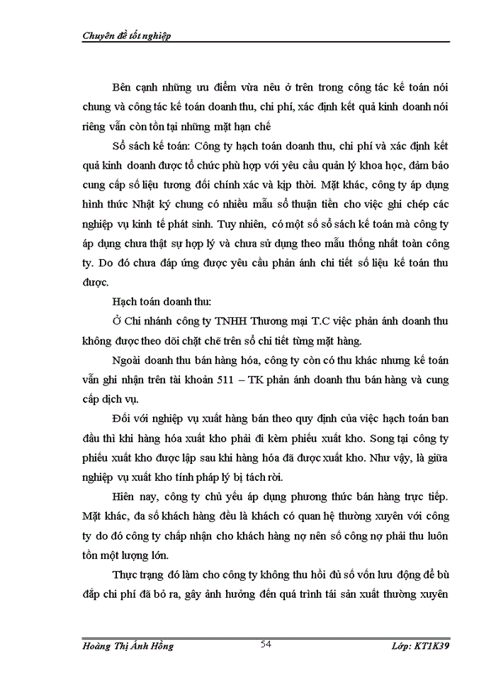 image for page Hoàn thiện kế toán doanh thu, chi phí và xác định kết quả kinh doanh tại Chi nhánh Công ty TNHH Thương mại T.C