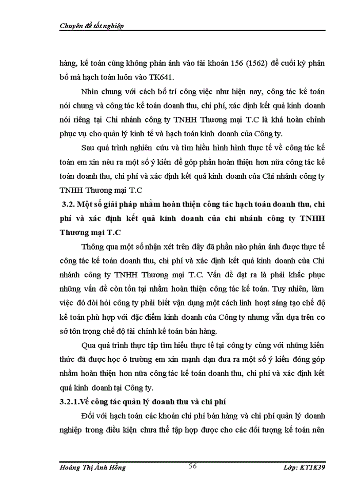 image for page Hoàn thiện kế toán doanh thu, chi phí và xác định kết quả kinh doanh tại Chi nhánh Công ty TNHH Thương mại T.C