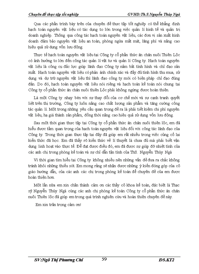 image for page Hoàn thiện kế toán nguyên vật liệu tại Công ty cổ phần thức ăn chăn nuôi Thiên Lộc Hà Tĩnh